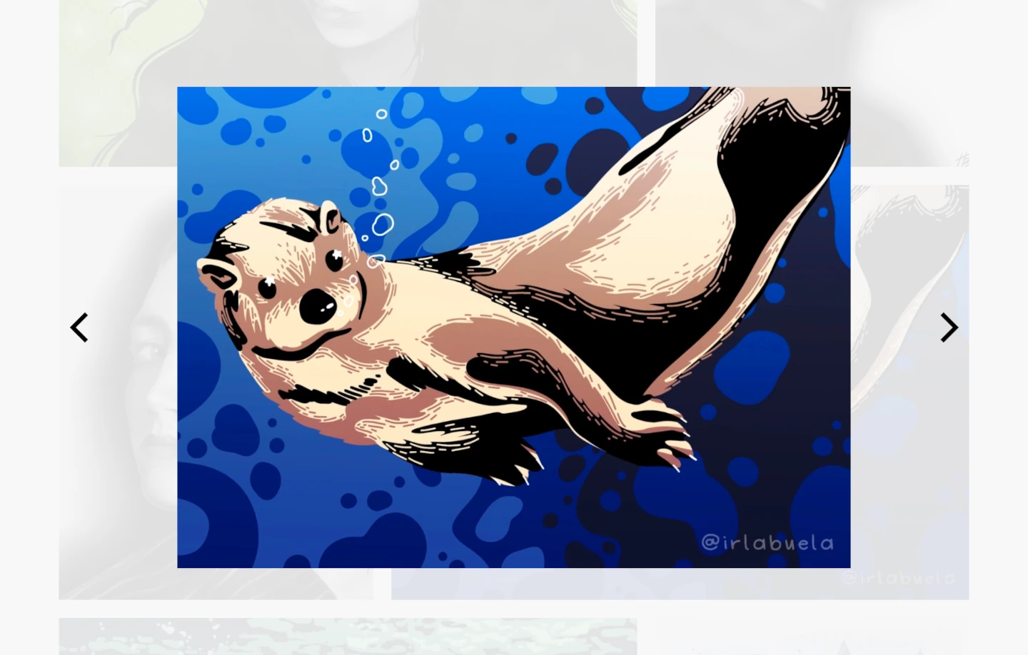 Lightbox image opened in Graphic Designer Site