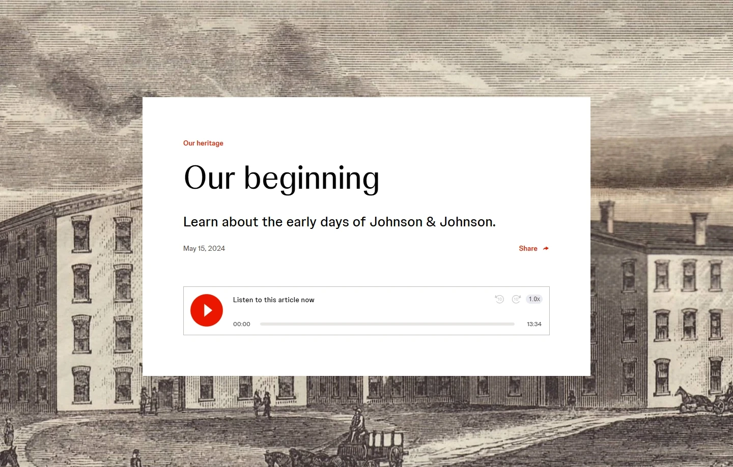 Article introduction for J&J Our Heritage