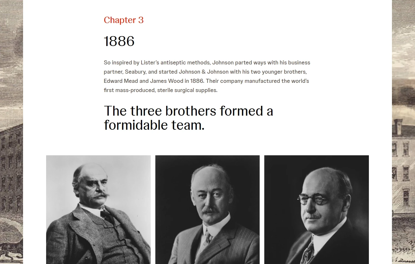 Text content in article for J&J Our Heritage