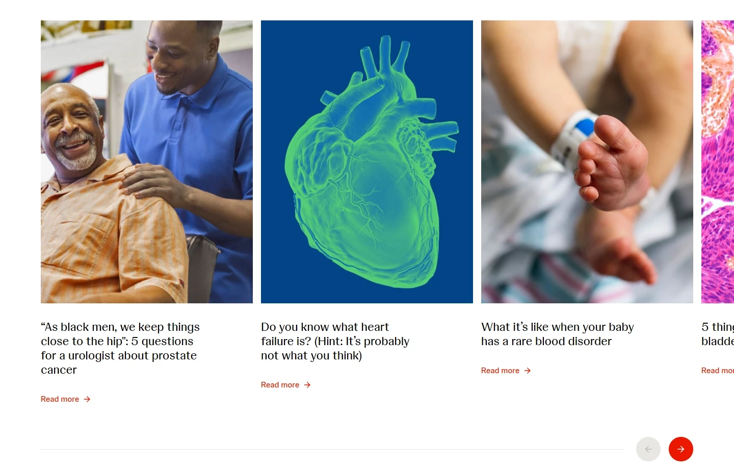 Image carousel on Johnson & Johnson's website