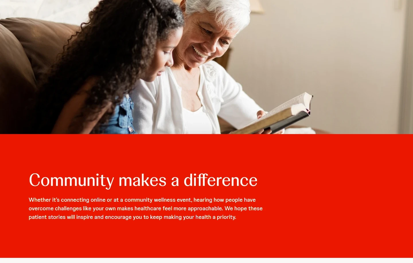 Homepage content for My Health Can't Wait