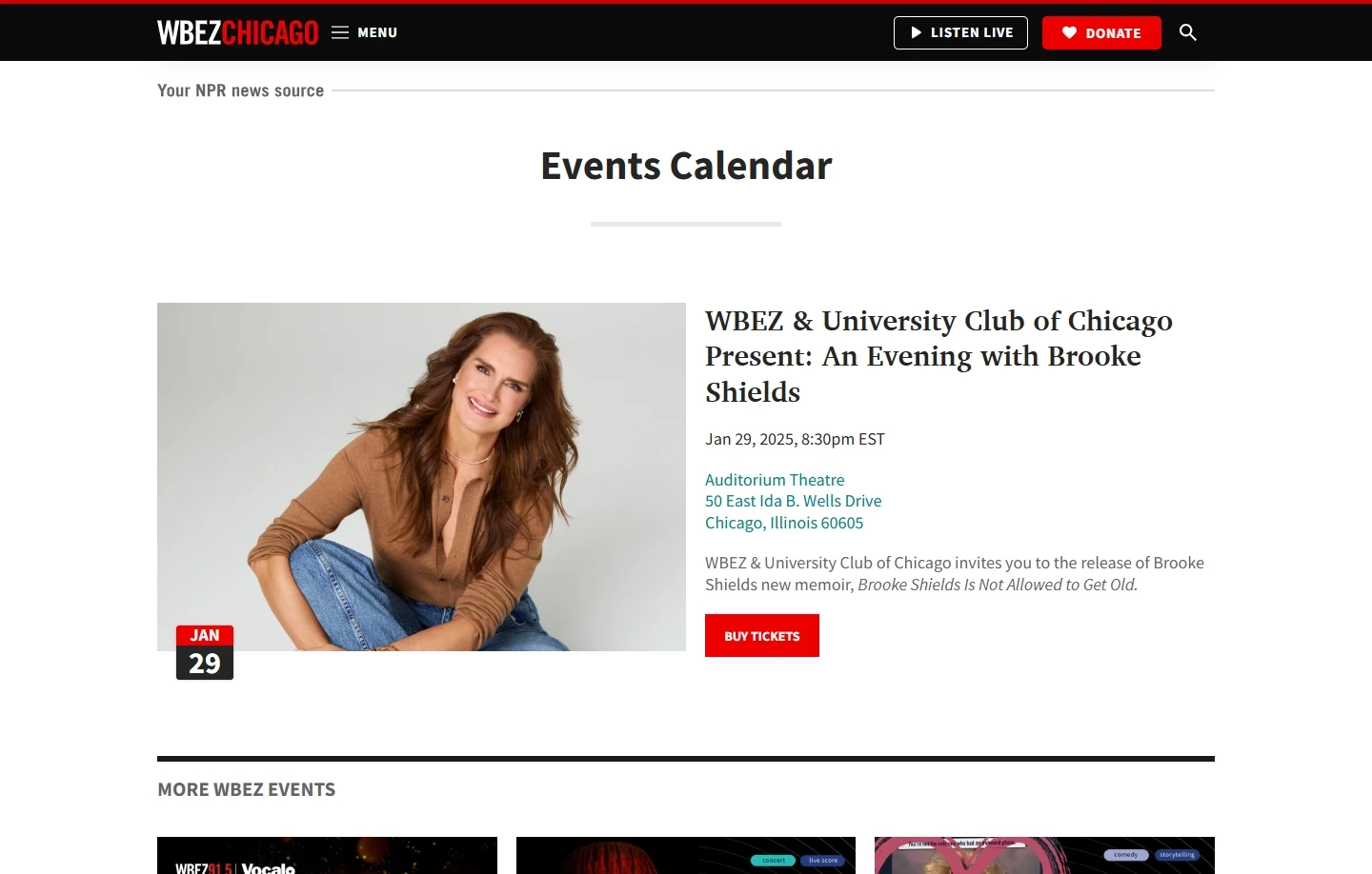 Homepage of WBEZ Chicago